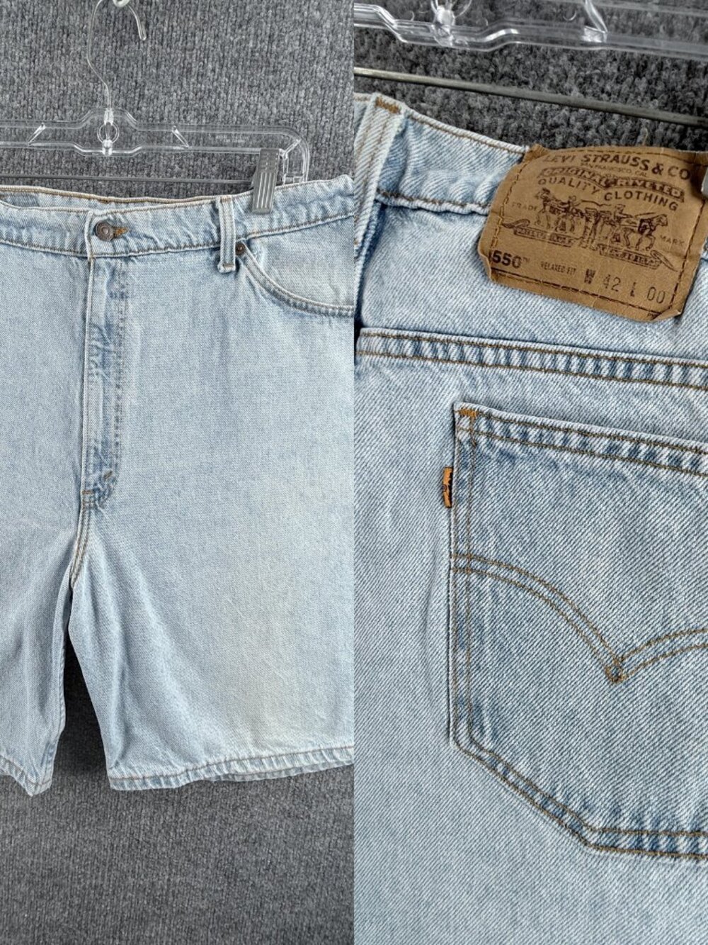 VTG Levis Orange Tab USA Jort 42 Blue Shorts Denim Mens Cotton Adult ACTL 39x10